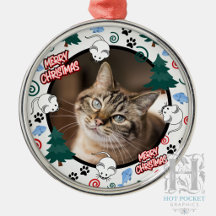 Custom Personalized Cat Pet Photo Christmas
