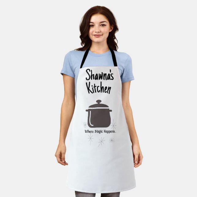 Custom Personalized Chef's Kitchen Apron, Cute Apron (Worn)