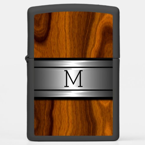 Custom Personalized Chic Metal Wood Grain Pattern Zippo Lighter