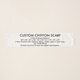 Custom Personalized CHIFFON SCARF - 10" x 45"