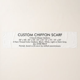 Custom Personalized CHIFFON SCARF - 16" x 72"