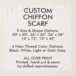 Custom Personalized CHIFFON SCARF - LARGE 50"x50"