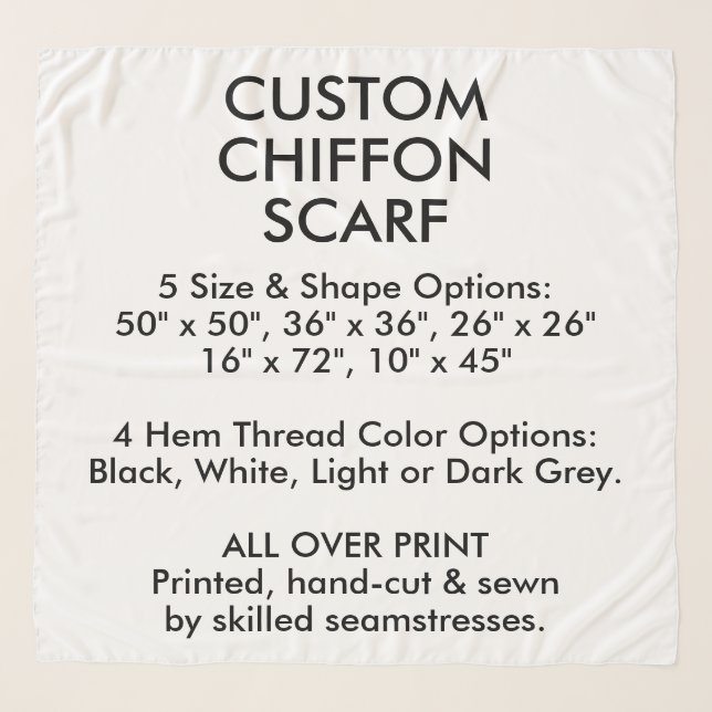 Custom Personalized CHIFFON SCARF - LARGE 50"x50" (Front)