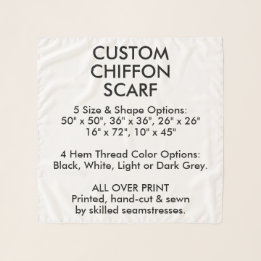 Custom Personalized CHIFFON SCARF - SMALL 26"x26"