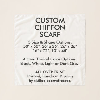 Custom Personalized CHIFFON SCARF - SMALL 26"x26"