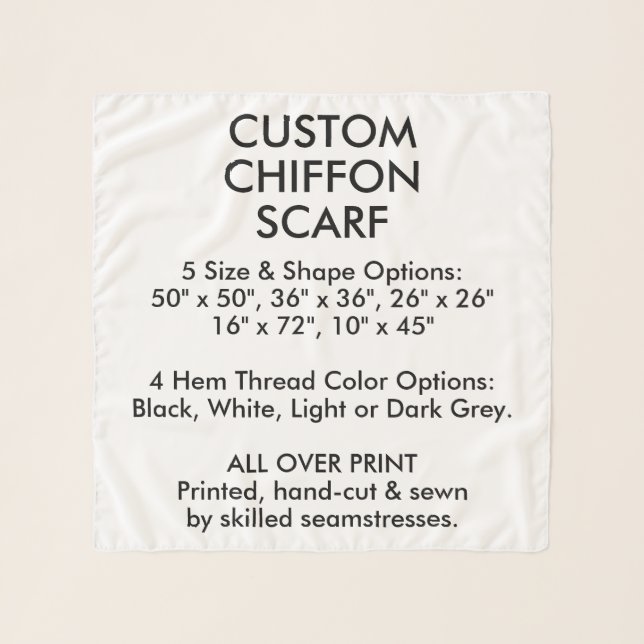 Custom Personalized CHIFFON SCARF - SMALL 26"x26" (Front)