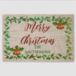Custom Personalized Christmas Door Mat With Name