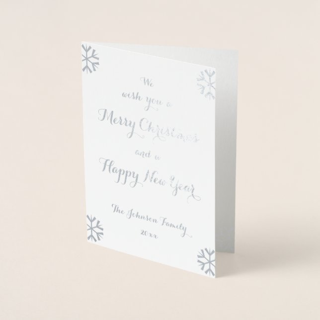 Custom Personalized Christmas Holiday New Years Foil Card (Front)