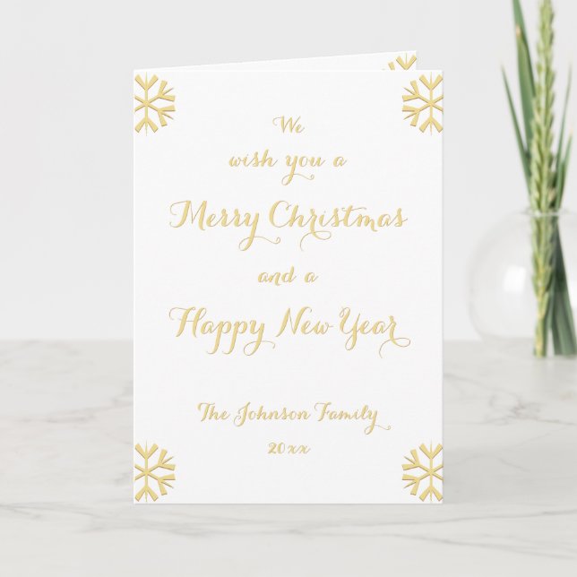 Custom Personalized Christmas New Years Holiday Card (Front)
