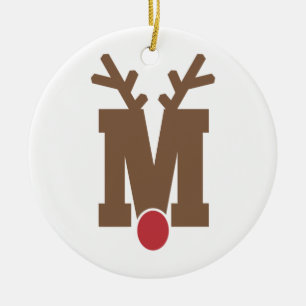 Custom Personalized Christmas Ornament Letter "M"