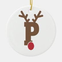 Custom Personalized Christmas Ornament Letter "P"