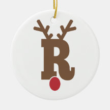 Custom Personalized Christmas Ornament Letter "R"