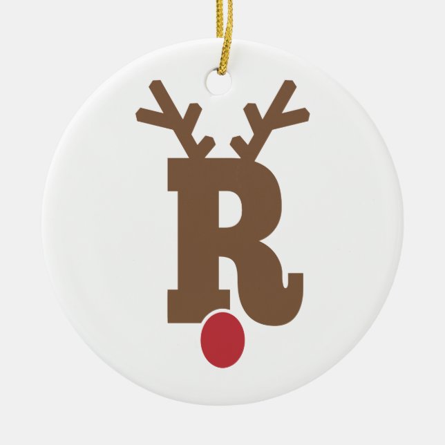 Custom Personalized Christmas Ornament Letter "R" (Front)