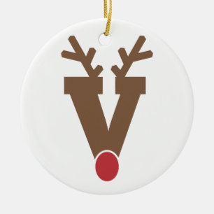 Custom Personalized Christmas Ornament Letter "V"