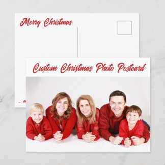 Custom Personalized CHRISTMAS PHOTO POSTCARD