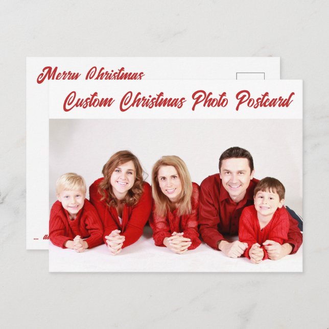 Custom Personalized CHRISTMAS PHOTO POSTCARD (Front/Back)
