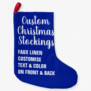 Custom Personalized Christmas Stocking FAUX LINEN