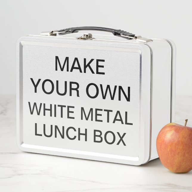 Custom Personalized Classic WHITE Metal Lunch Box (In Situ)