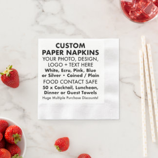 Custom Personalized Coined Cocktail Paper Napkins