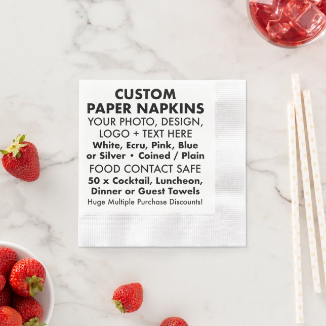 Custom Personalized Coined Cocktail Paper Napkins (Insitu)