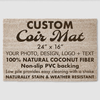Custom Personalized Coir Mat Doormat 24" x 16"