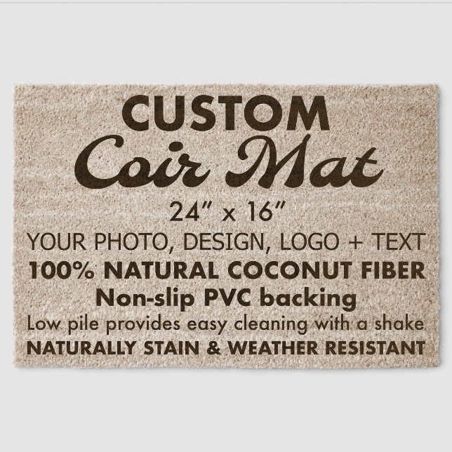 Custom Personalized Coir Mat Doormat 24" x 16" (Front)