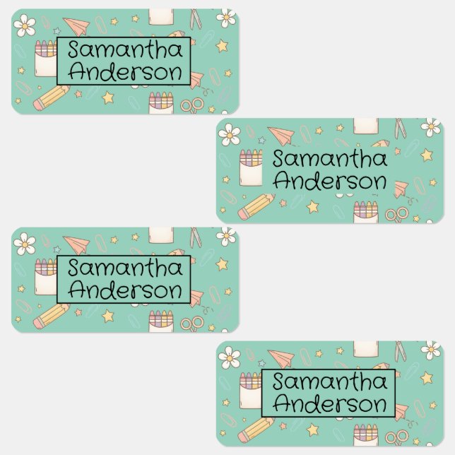 Custom & Personalized Colorful Back to School  Kids' Labels (Group)