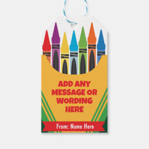CUSTOM Personalized Colorful playful Crayola Color Gift Tags