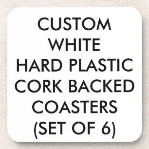 Custom Personalized Cork Back Plastic Coasters (6)