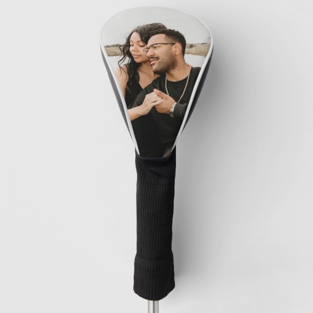 Custom Personalized Couple Photo Keepsake Golf Head Cover (Front)