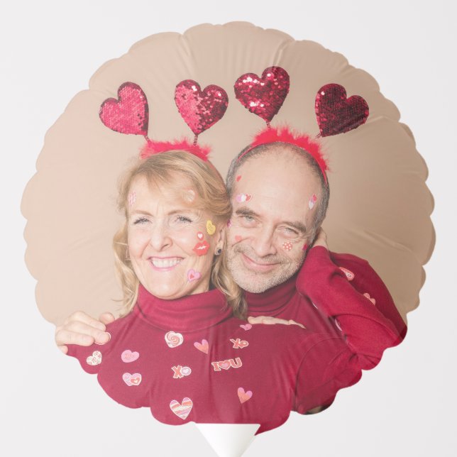 Custom Personalized Couple Photo Valentine's Day Balloon (Front)
