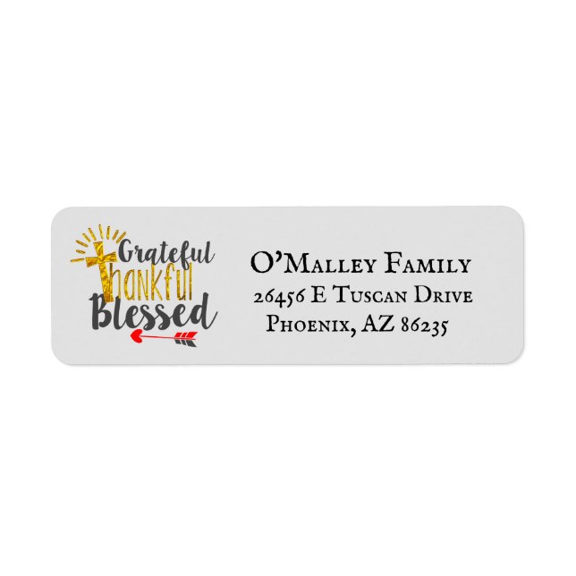 Custom Personalized Cross Blessed Address Labels (Front)