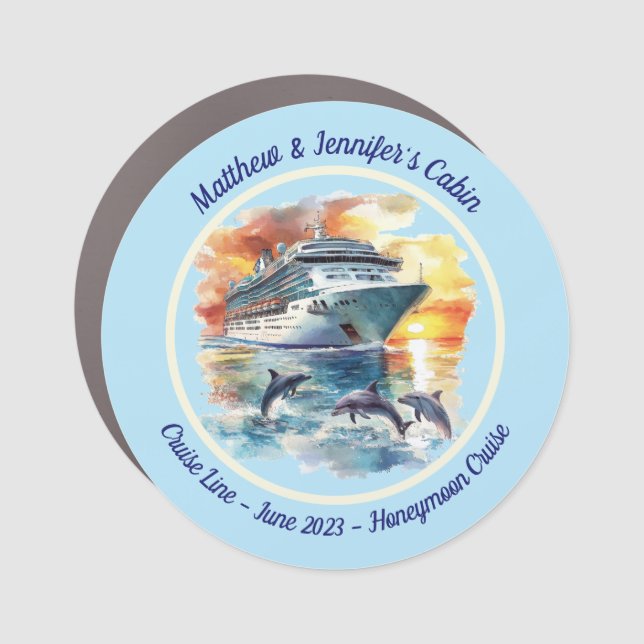Custom Personalized Cruise Ship Cabin Stateroom Car Magnet (Front)