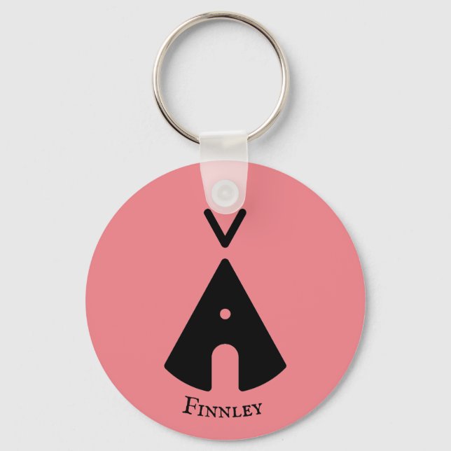 Custom Personalized Cute Tipi Keychain (Front)