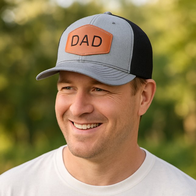 Custom Personalized Dad  Leather Patch Hat (Creator Uploaded)
