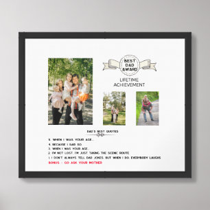 Custom Personalized Dad Photo Frame Gift Framed Art