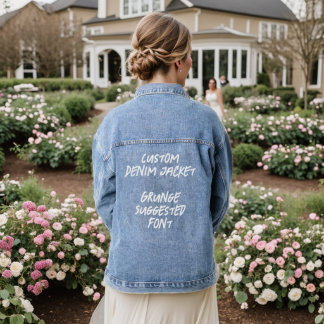 Custom personalized Denim Jacket - GRUNGE Font