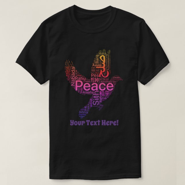 Custom Personalized Design Peace T-Shirt (Design Front)