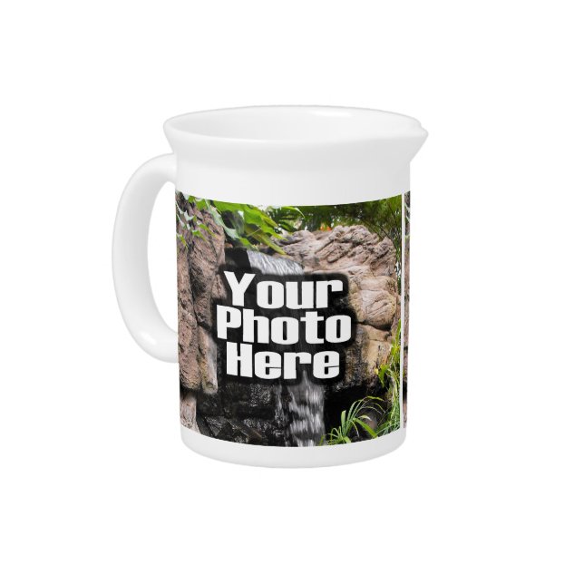 Custom Personalized Digital Photo Add Your Picture Drink Pitcher (Left)