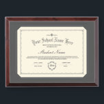 Custom Personalized Diploma Traditional Charcoal Award Plaque<br><div class="desc">A traditional diploma design in charcoal ready to be personalized with your own custom text.</div>