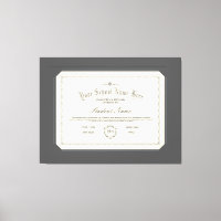 Custom Personalized Diploma Traditional Charcoal