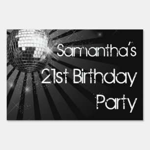 Custom Personalized Disco Party Yard Sign