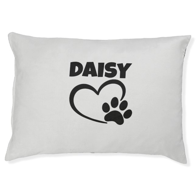 Custom Personalized Dog Bed, Heart & Paw Design  Pet Bed (Front)