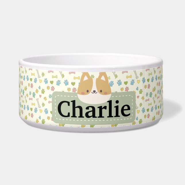 Custom Personalized Dog Bowl with Pet Name Gift (Front)
