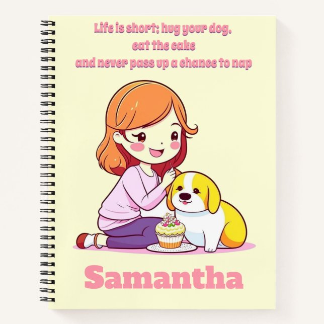 Custom Personalized Dog Puppy lover gift Notebook (Front)