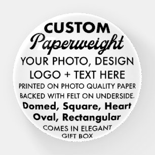 Custom Personalized Dome Photo Glass Paperweight