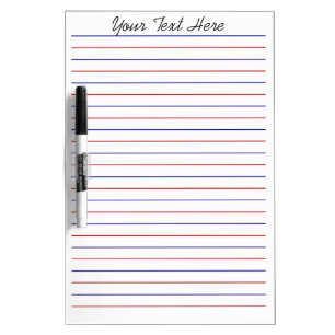 Custom Personalized Dry Erase Board with Lines