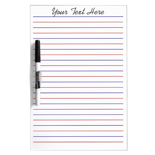 Custom Personalized Dry Erase Board with Lines (Front)