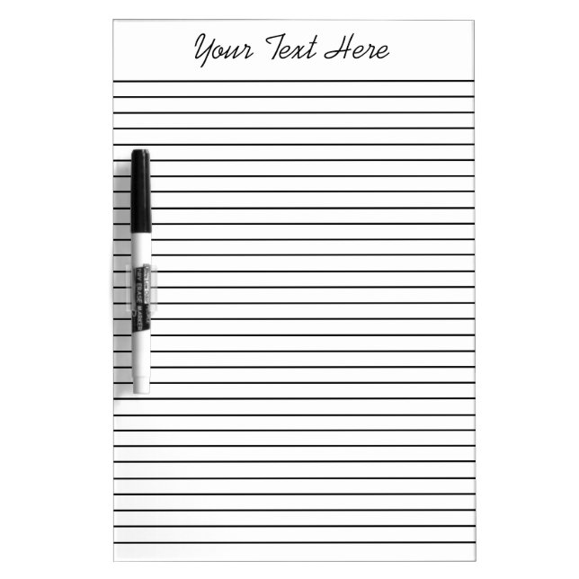 Custom Personalized Dry Erase Board with Lines (Front)