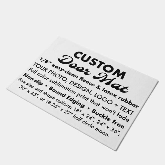 Custom Personalized Easy Clean Doormat 18" x 24" (Angled)